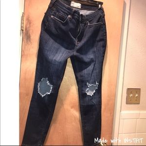 Free People Dark Blue Skinny Jeans
